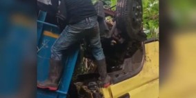 Truk Muatan Pupuk Organik Fosca Masuk Jurang di Cikidang Sukabumi, Sopir Harus Dirawat di RSUD Palabuhanratu