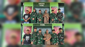 erkat Komsos Persuasif dan Humanis, Pos Kout Satgas Pamtas Yonarmed 13/Nanggala/1/1 Kostrad Terima Penyerahan Senjata Api Rakitan secara Sukarela dari Tokoh Adat Desa Bekuan Kalbar