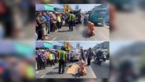 “Adu Banteng” dengan Mobil Colt Angkutan Umum, Lelaki Pengendara Sepeda Motor Meninggal Dunia di Jalan Suryakencana Cibadak Sukabumi