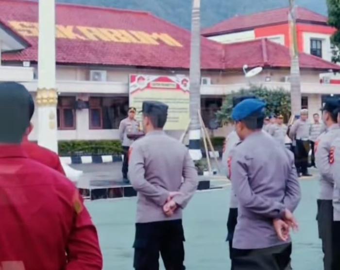 Sambut Malam Takbiran dan Salat Idul Adha, Polres Sukabumi Gelar Apel Pengamanan