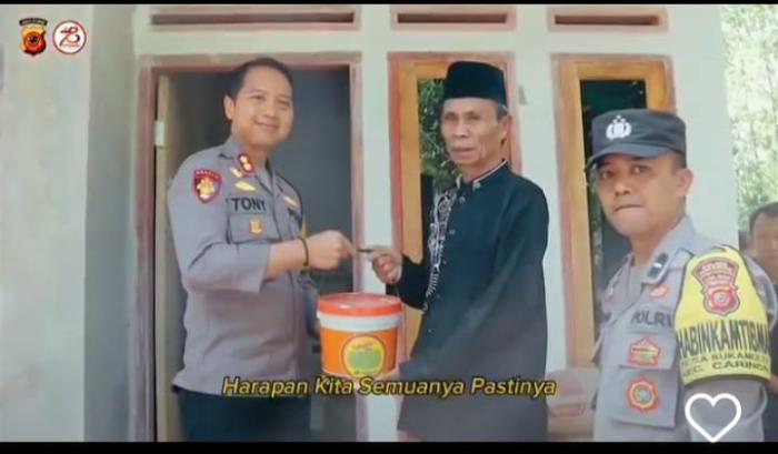 Sambut Hari Bhayangkara ke-78, Polres Sukabumi Bedah Rumah Warga Kampung Cipeundeuy