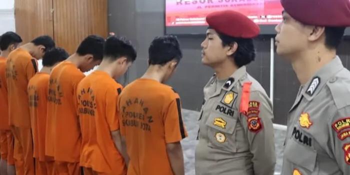 Tawuran Hingga Tewaskan Korban dan Tawuran dengan Sajam, 8 Terduga Pelaku Ditangkap Polres Sukabumi Kota