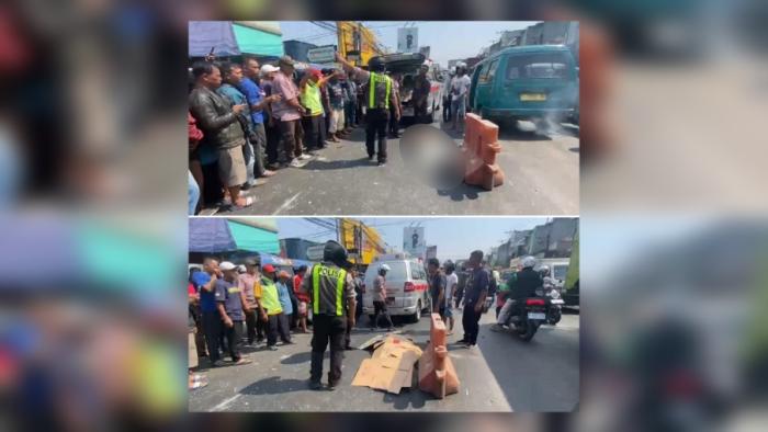 “Adu Banteng” dengan Mobil Colt Angkutan Umum, Lelaki Pengendara Sepeda Motor Meninggal Dunia di Jalan Suryakencana Cibadak Sukabumi